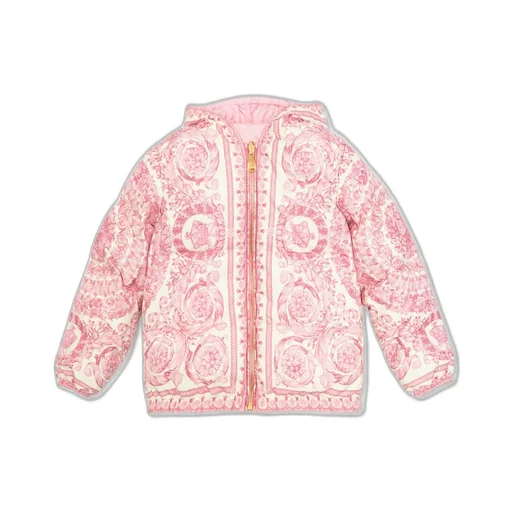 Versace Kids All-Over Printed Zip-Up Hooded Jacket
