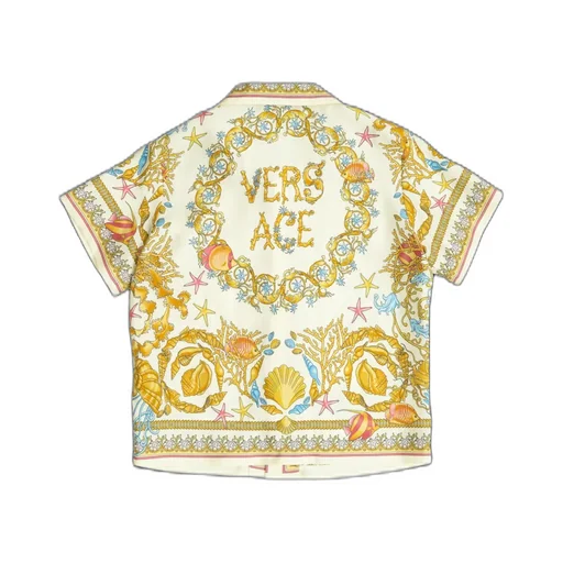 Versace Kids Barocco Printed Short Sleeved Shirt