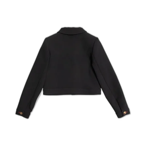 Versace Kids Logo-Engraved Flap Pocket Jacket