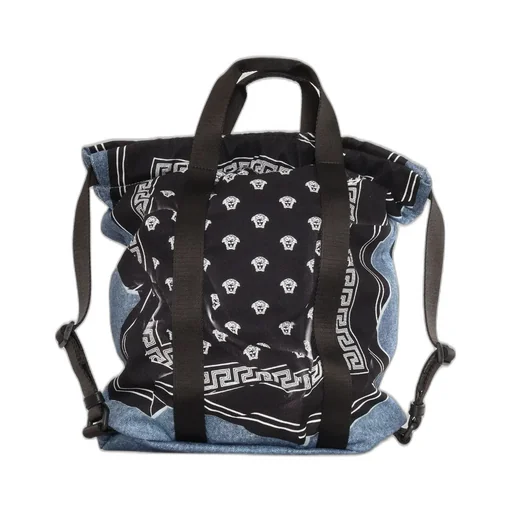 Versace Kids Medusa Bandana Kids Denim Backpack