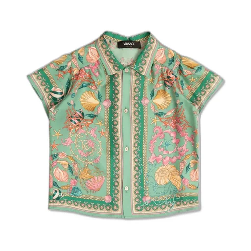 Versace Kids Pattern-Printed Short-Sleeved Shirt