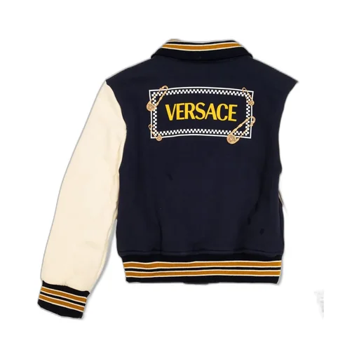 Versace Kids Logo Embroidered Bomber Jacket