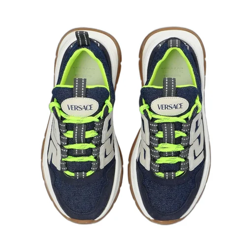 Versace Kids Logo Patch Lace-Up Sports Sneakers