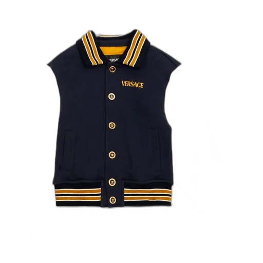 Versace Kids Logo Embroidered Bomber Jacket