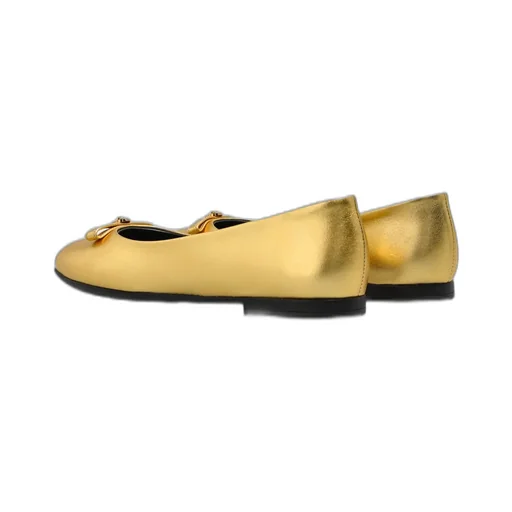 Versace Kids Gianni Ribbon Metallic Ballerinas