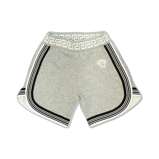 Versace Kids Greca Embroidered Elastic Waist Shorts