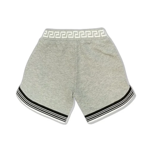 Versace Kids Greca Embroidered Elastic Waist Shorts