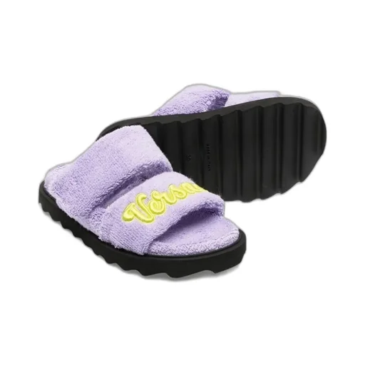 Versace Kids Terry Slide With Embroidery