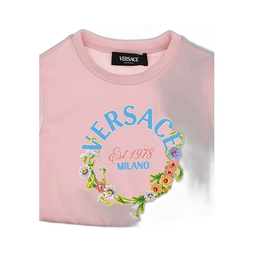 Versace Kids Two-Toned Logo Printed Dress