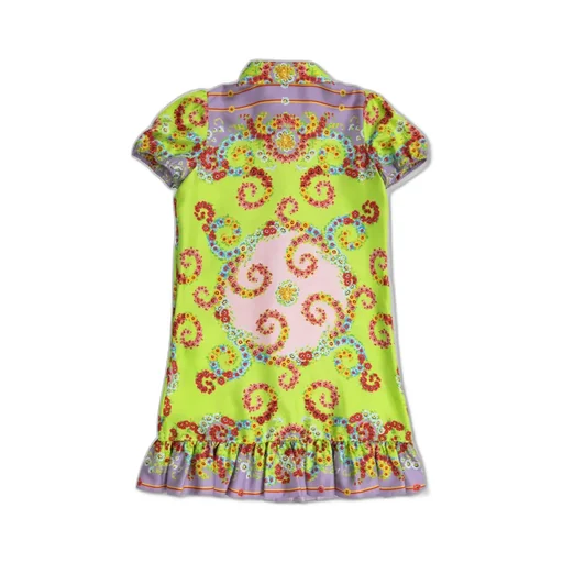 Versace Kids Blossom Ruffled Hem Dress