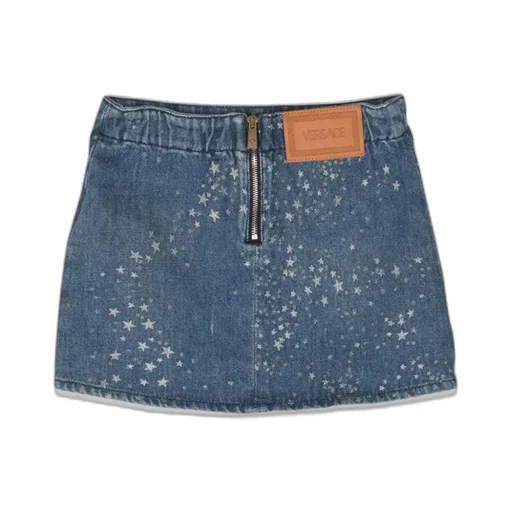 Versace Kids Sparkle Denim Skirt