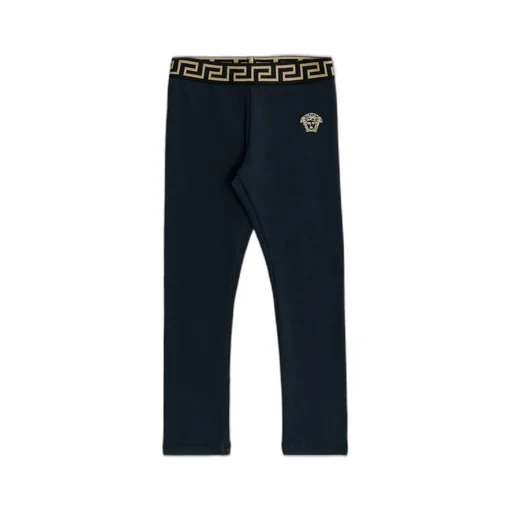 Versace Kids Logo Embroidered Straight-Leg Leggings