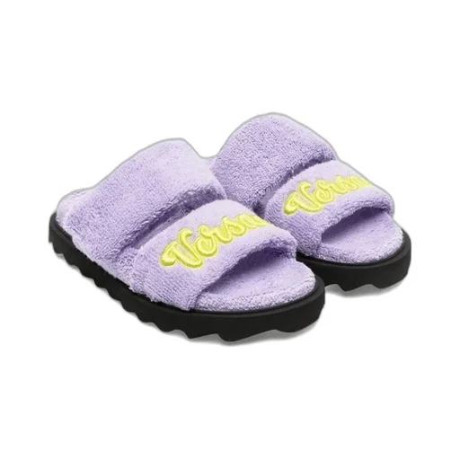 Versace Kids Terry Slide With Embroidery