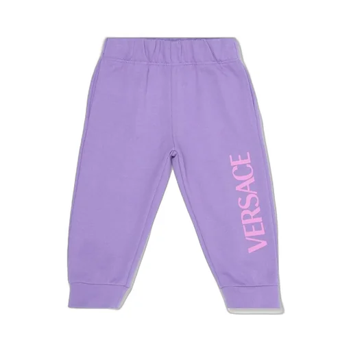 Versace Kids Logo Printed Straight Leg Pants