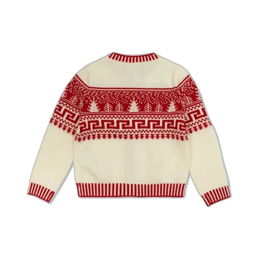 Versace Kids Fair Isle-Jacquard Crewneck Cardigan