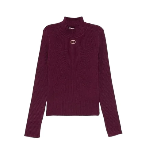 Twinset Kids Ribbed Mock-Neck Knitted Sweater