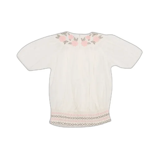 Tartine Et Chocolat Floral-Embroidered Short-Sleeved Top