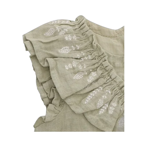 Tartine Et Chocolat Floral-Embroidered Ruffled Jumpsuit