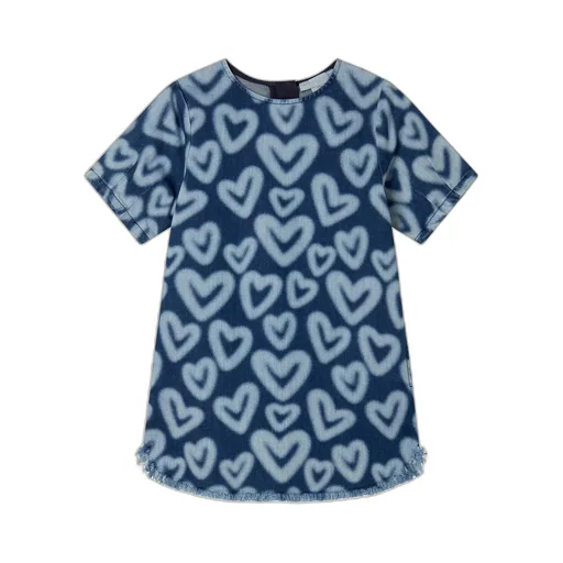 Stella Mccartney Kids Heart-Printed Crewneck Dress