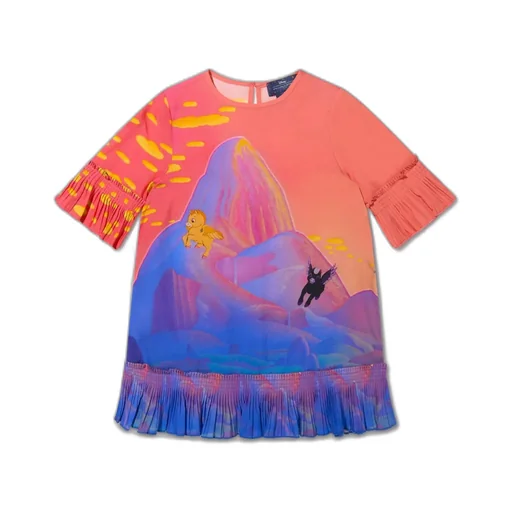 Stella Mccartney Kids Ruffled Graphic-Printed Crewneck Dress
