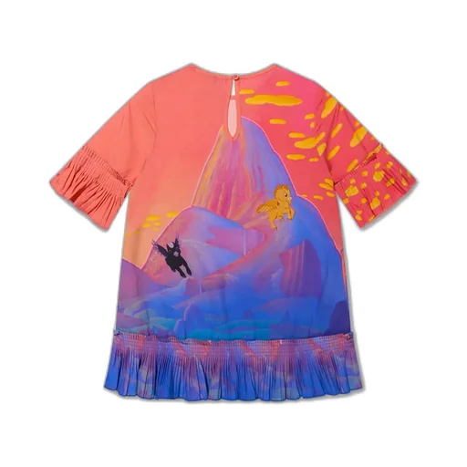 Stella Mccartney Kids Ruffled Graphic-Printed Crewneck Dress