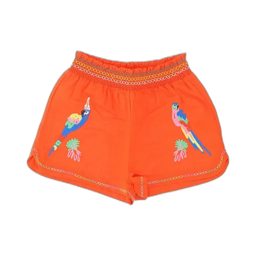 Stella Mccartney Kids Parrots Embroidered Elasticated Waistband Shorts