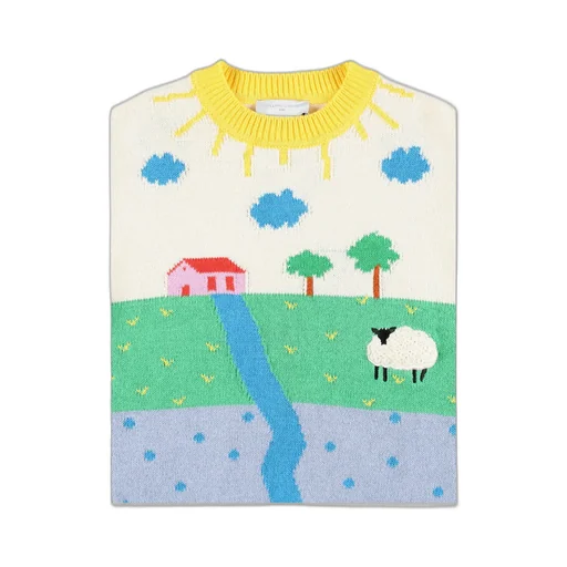Stella Mccartney Kids Farm Intarsia-Knit Jumper