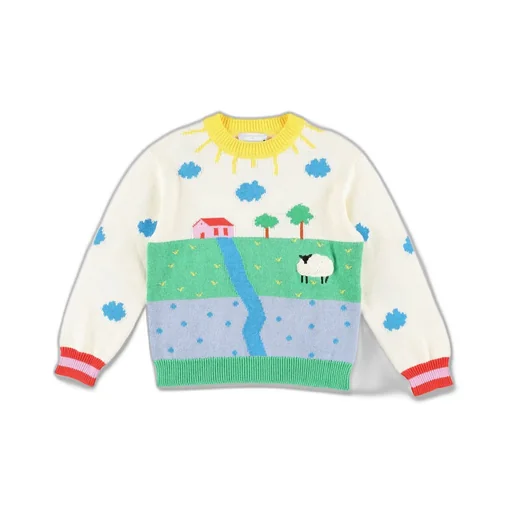 Stella Mccartney Kids Farm Intarsia-Knit Jumper