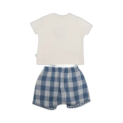 Teddy & Minou Checked Crewneckk Shorts Set