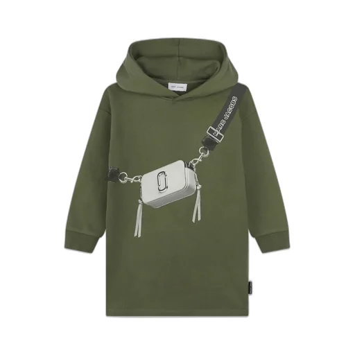 The Marc Jacobs Kids Hoodie Dress With Bag Print