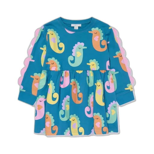 Stella Mccartney Kids Seahorse-Printed Crewneck Dress