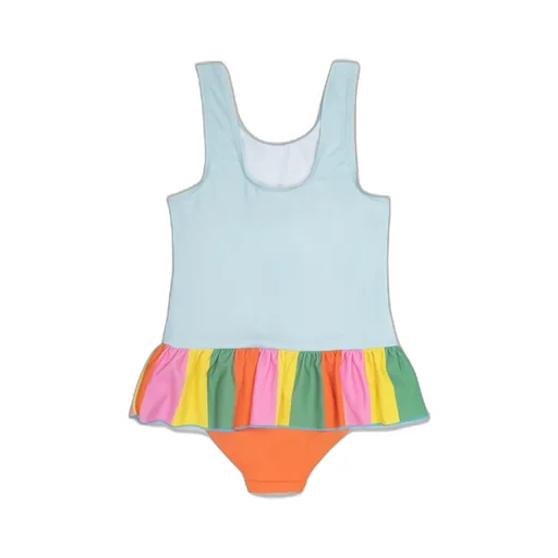 Stella Mccartney Kids Parrots Printed Ruffled Sleeveless Swimsuit