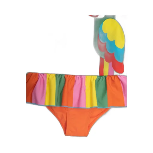 Stella Mccartney Kids Parrots Printed Ruffled Sleeveless Swimsuit