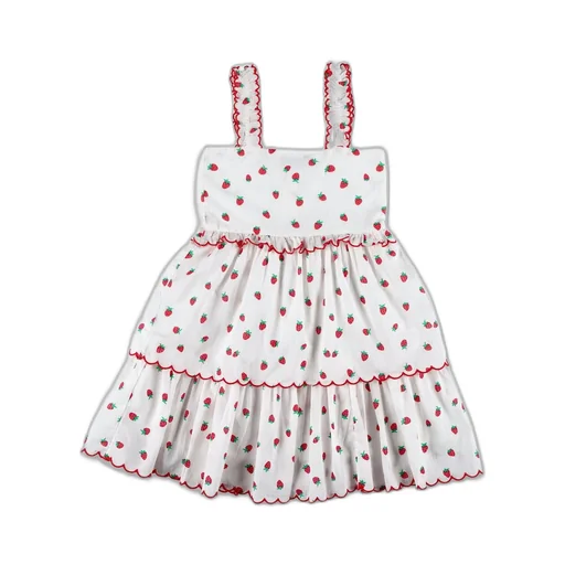 Stella Mccartney Kids Strawberry Printed Layered Ddress
