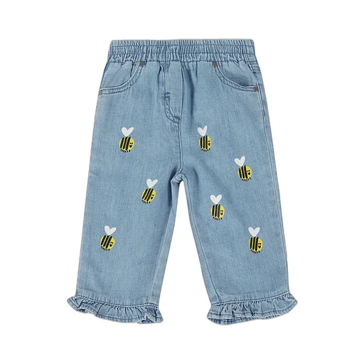 Stella Mccartney Kids Logo-Patch Bees-Printed Tapered Jeans