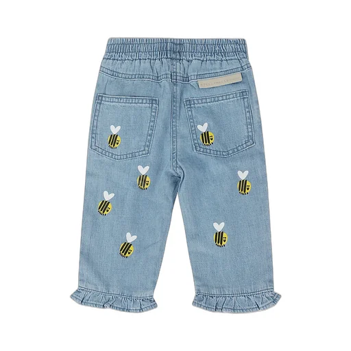Stella Mccartney Kids Logo-Patch Bees-Printed Tapered Jeans