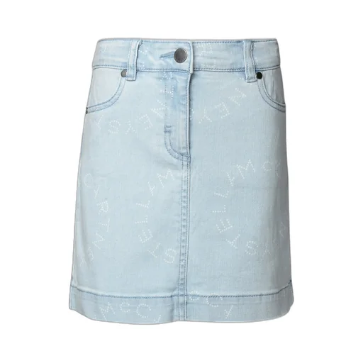 Stella Mccartney Kids Medallion Logo Denim Skirt