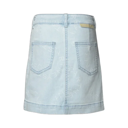 Stella Mccartney Kids Medallion Logo Denim Skirt