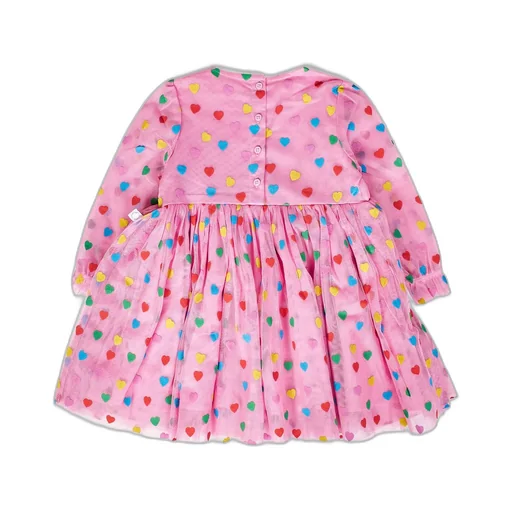 Stella Mccartney Kids Heart-Printed Long-Sleeved Dress