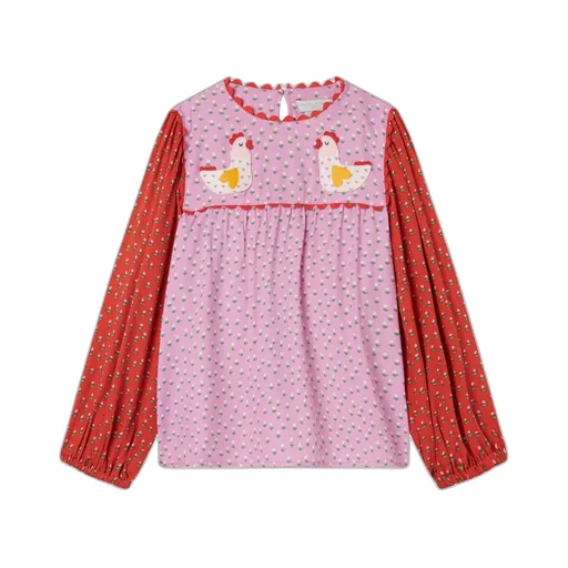 Stella Mccartney Kids Floral Printed Crewneck Blouse