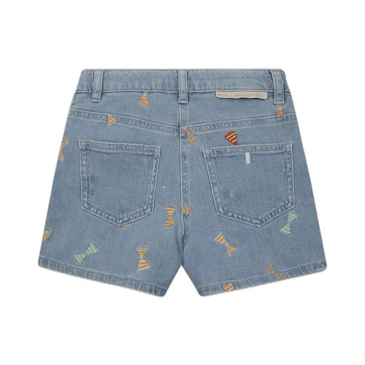 Stella Mccartney Kids Bow Embroidered Denim Shorts