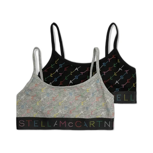 Stella Mccartney Kids Logo Printed Pack Of Two Bras