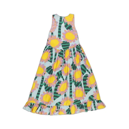 Stella Mccartney Kids Floral Printed Ruffled Sleeveless Dress