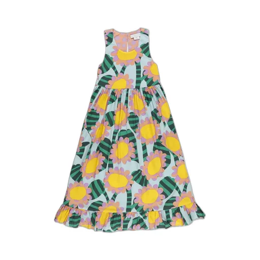 Stella Mccartney Kids Floral Printed Ruffled Sleeveless Dress