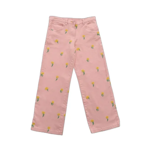 Stella Mccartney Kids Floral Embroidered Mid-Rise Jeans