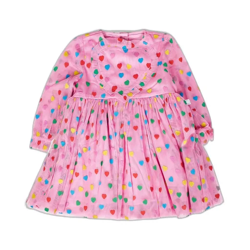 Stella Mccartney Kids Heart-Printed Long-Sleeved Dress