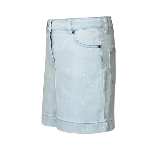 Stella Mccartney Kids Medallion Logo Denim Skirt