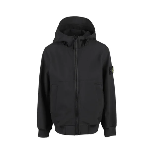 Stone Island Junior Logo-Patch Zipped Hooded Jacket