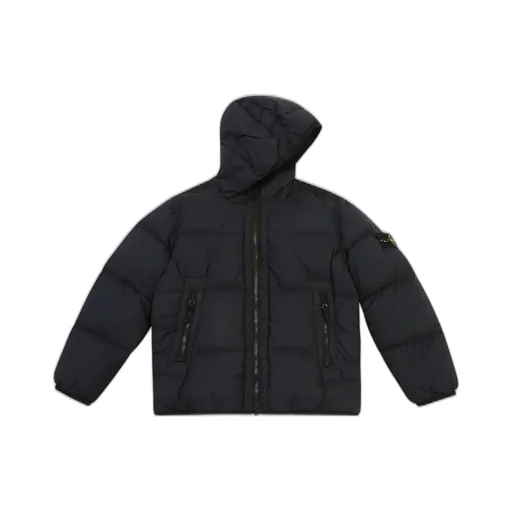Stone Island Junior Compass-Badge Zip-Up Quilted Jacket