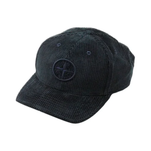 Stone Island Logo Embroidered Corduroy Hat